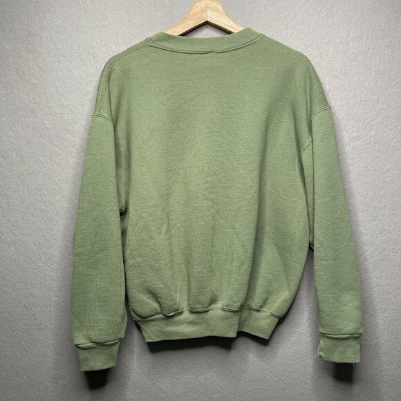 Vintage Kansas Embroidered Green Sweatshirt By Desert Heat Medium Made In USA - Picture 4 of 5